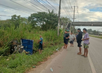 ระยอง พ่วงข้างเป็นใครไม่รู้มาถูกชนตาย