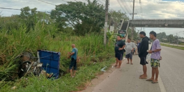ระยอง พ่วงข้างเป็นใครไม่รู้มาถูกชนตาย