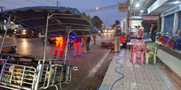 ระยอง พ่วงข้างโฉบรถใหญ่ชนกระเด็น