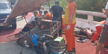 ​ ระยอง สงกรานต์ล่มชนสนั่นสะพาน